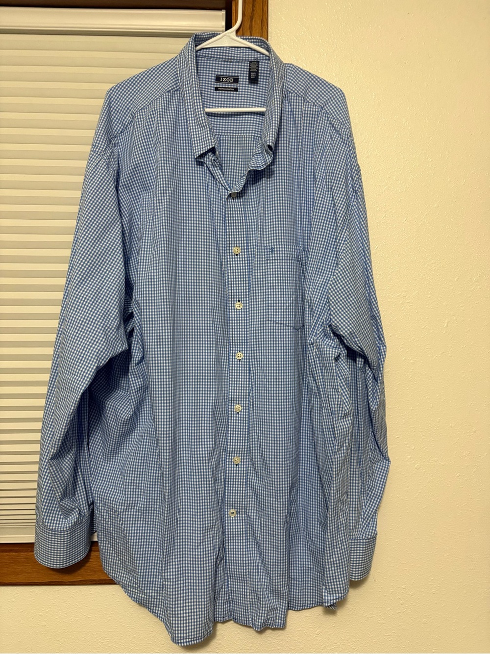 Izod Light Blue Micro-Check Dress Shirt